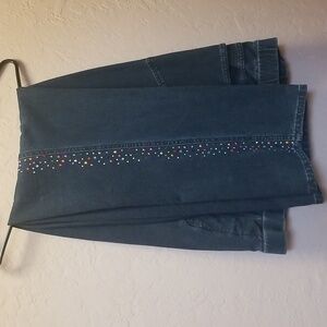 DREAM JEANS, Sz L Denim Pullons with multi color Bling, EUC, CL#23